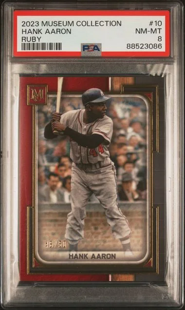 2023 Topps Museum Collection Hank Aaron Ruby #10 card image