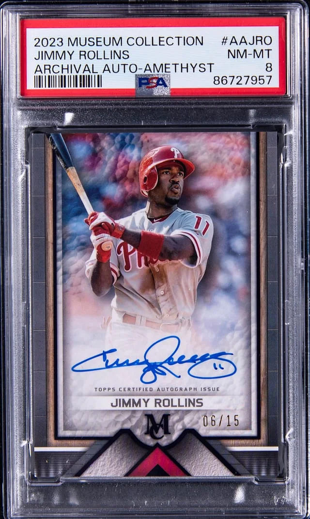 2023 Topps Museum Collection Jimmy Rollins Archival Autograph Amethyst #AAJRO card image