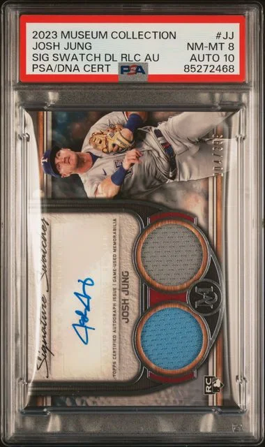2023 Topps Museum Collection JJ Josh Jung Single-Player Signature Swatches Dual Relic Autographs #SWDRA- card image