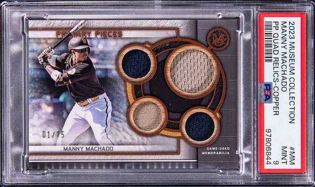 2023 Topps Museum Collection Manny Machado Primary Pieces Quad Relics #SPPPQR-MM card image