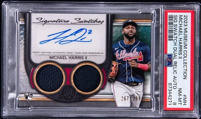 2023 Topps Museum Collection Michael Harris II Signature Swatch Dual Relic Autograph #MH card image