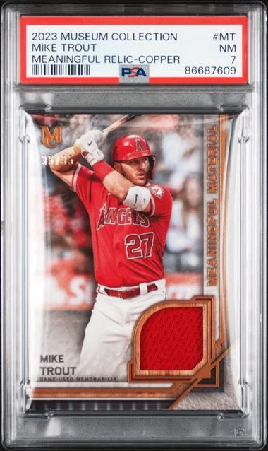 2023 Topps Museum Collection Mike Trout Meaningful Materials Relics Copper #MT card image