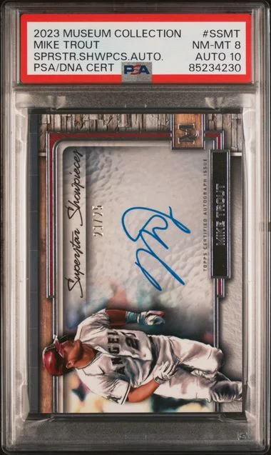 2023 Topps Museum Collection Mike Trout Superstar Showpieces Autographs #SSMT card image