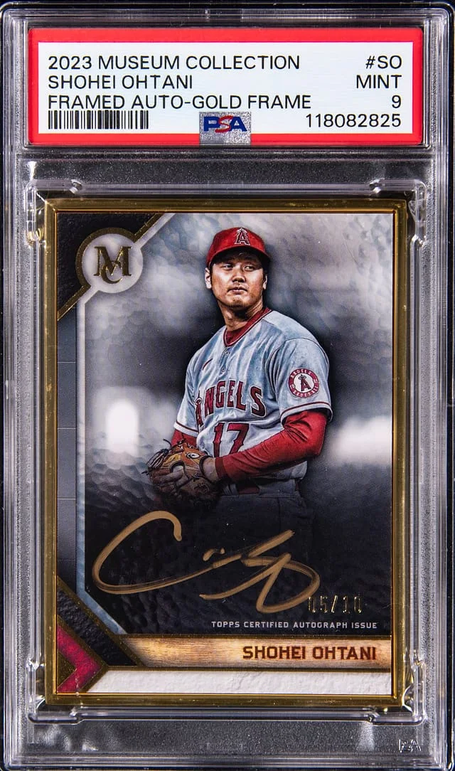 2023 Topps Museum Collection Shohei Ohtani Framed Autographs Gold Frame #MFA-SO card image