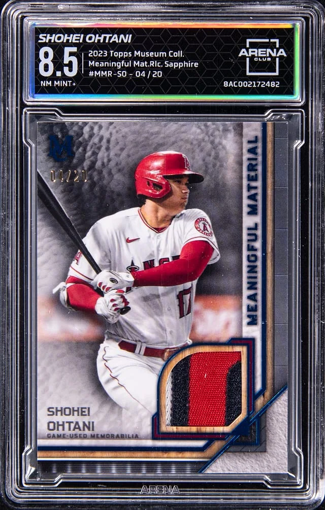 2023 Topps Museum Collection Shohei Ohtani Meaningful Materials Relic Sapphire #MMR-SO card image