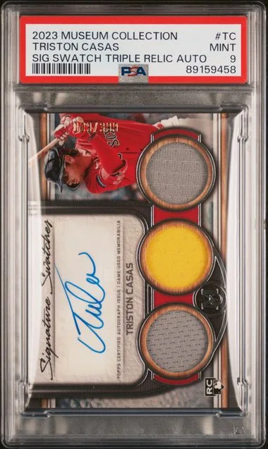 2023 Topps Museum Collection Triston Casas Single-Player Signature Swatches Triple Relic Autographs #SWTRA-TC card image