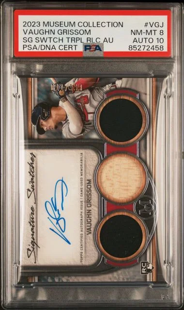 2023 Topps Museum Collection Vaughn Grissom Single-Player Signature Swatches Triple Relic Autographs #VGJ card image