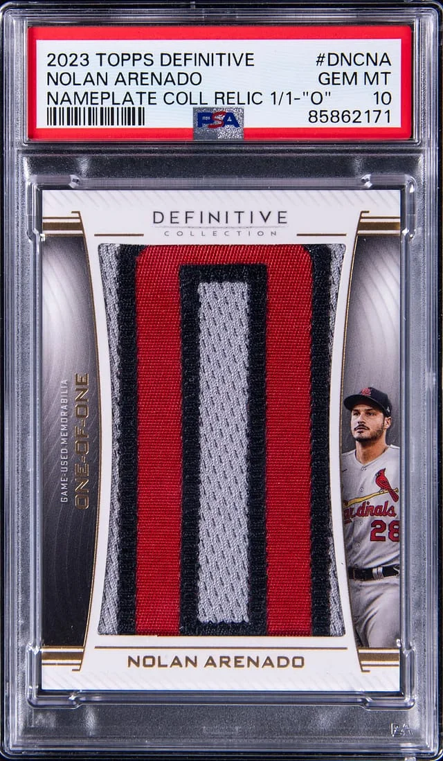 2023 Topps Nolan Arenado Definitive Collection Nameplate Relic Card O #DNCNA card image