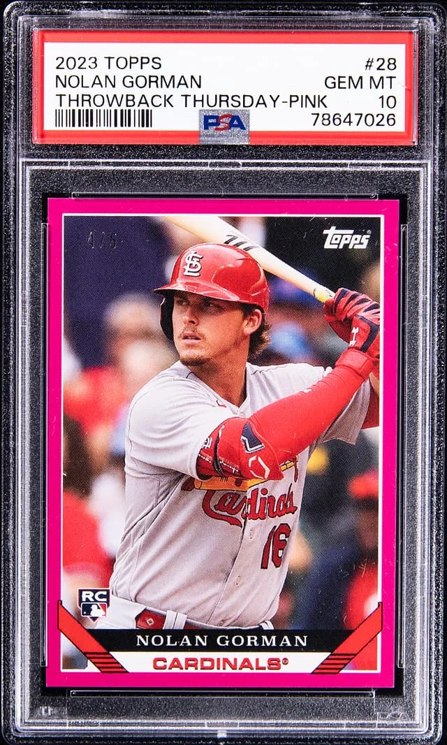 2023 Topps Nolan Gorman Throwback Thursday Pink #28 card image