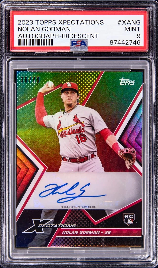 2023 Topps Nolan Gorman Xpectations Autograph Iridescent #XANG card image