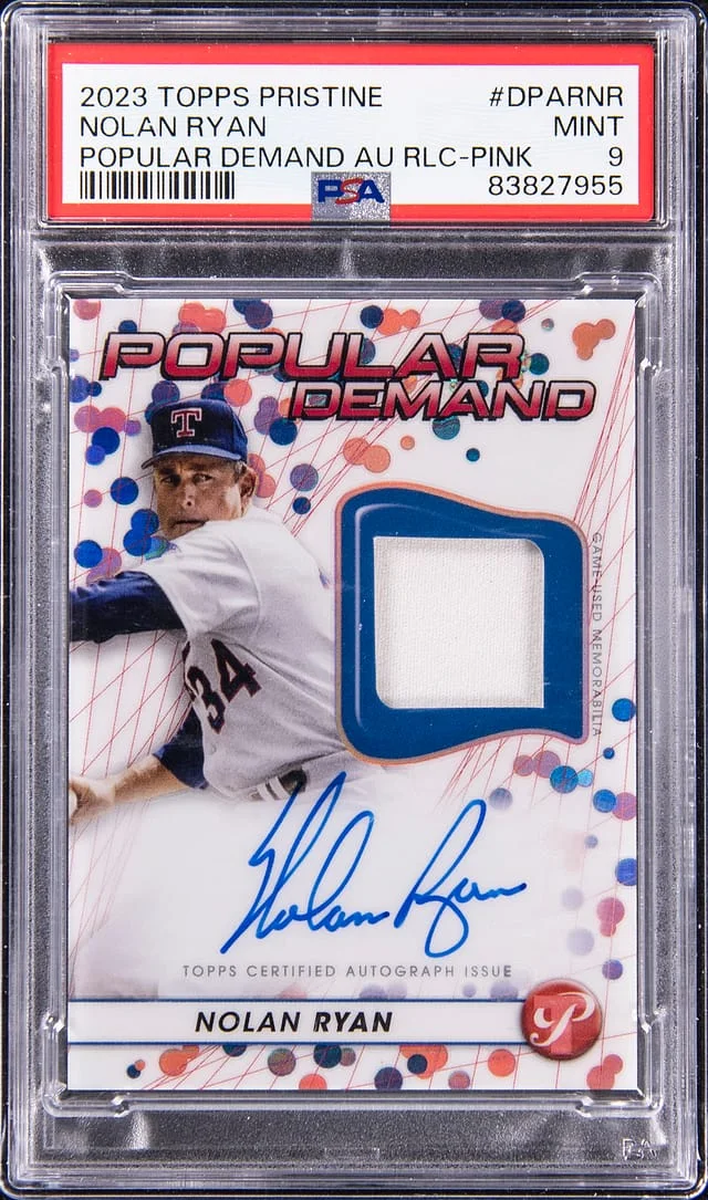 2023 Topps Nolan Ryan Pristine Popular Demand Autograph Relic Pink #DPAR-NR card image