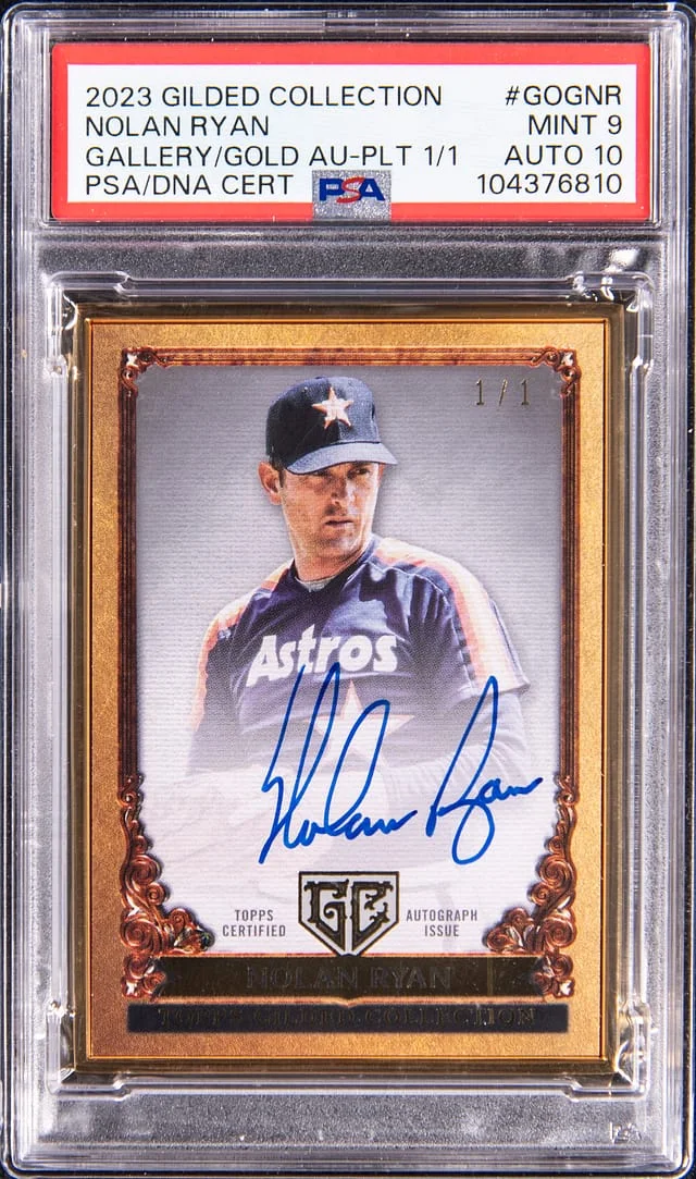 2023 Topps Nolan Ryan Gilded Collection Gallery of Gold Autograph Platinum #GOG-NR card image