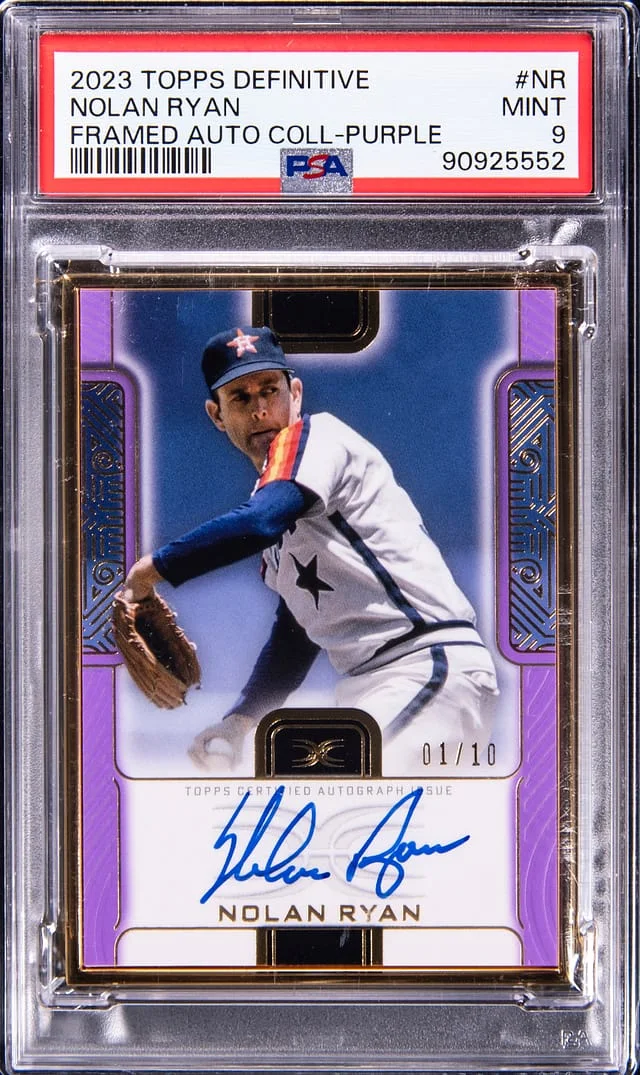 2023 Topps Nolan Ryan Definitive Framed Autograph Collection Purple #NR card image
