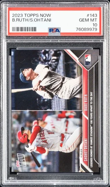 2023 Topps Now Babe Ruth/Shohei Ohtani #143 card image