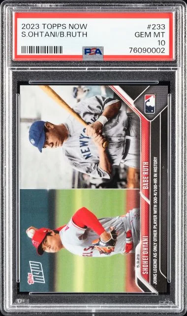 2023 Topps Now Babe Ruth/Shohei Ohtani #233 card image