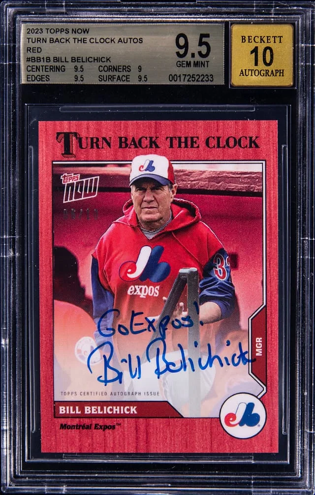 2023 Topps Now Bill Belichick Turn Back The Clock Autographs Red #BB1B card image