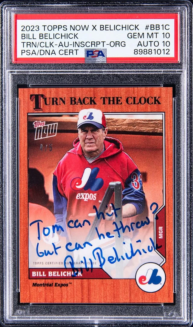 2023 Topps Now Bill Belichick X Belichick Turn Back the Clock Autograph Inscription Orange #BB1C card image