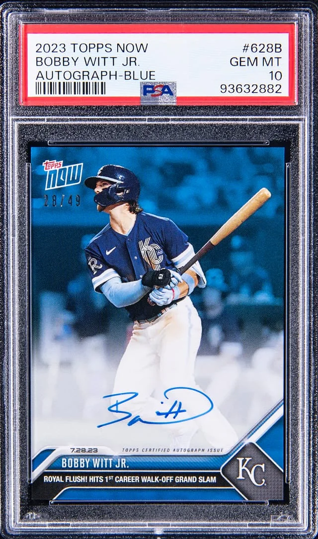 2023 Topps Now Bobby Witt Jr. Autograph Blue #628B card image
