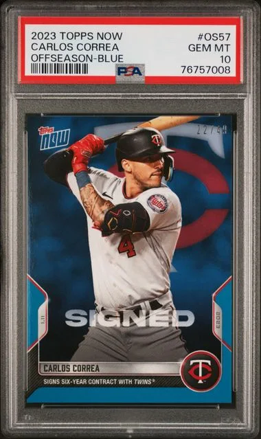 2023 Topps Now Carlos Correa Offseason Blue #OS-57 card image