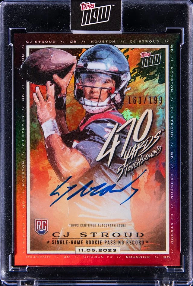 2023 Topps Now C.J. Stroud CJ Stroud Record Breaker Autograph #CJ1A card image