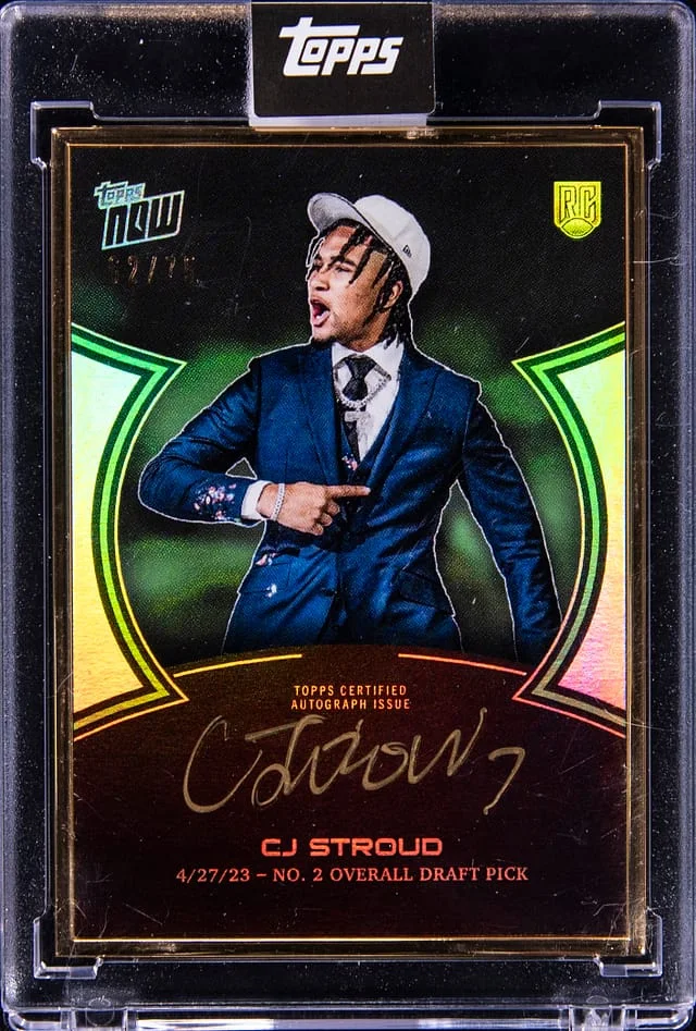 2023 Topps Now C.J. Stroud Campaign Autographs Gold Frame Green #CJRC-1A card image