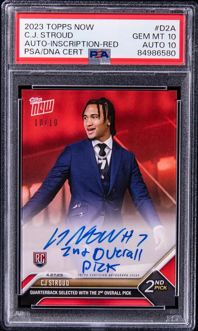 2023 Topps Now CJ Stroud Autograph Inscription Red #D-2A card image