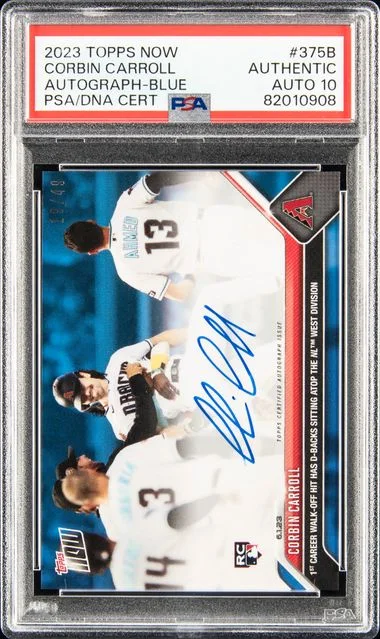 2023 Topps Now Corbin Carroll Autograph-Blue #375B card image