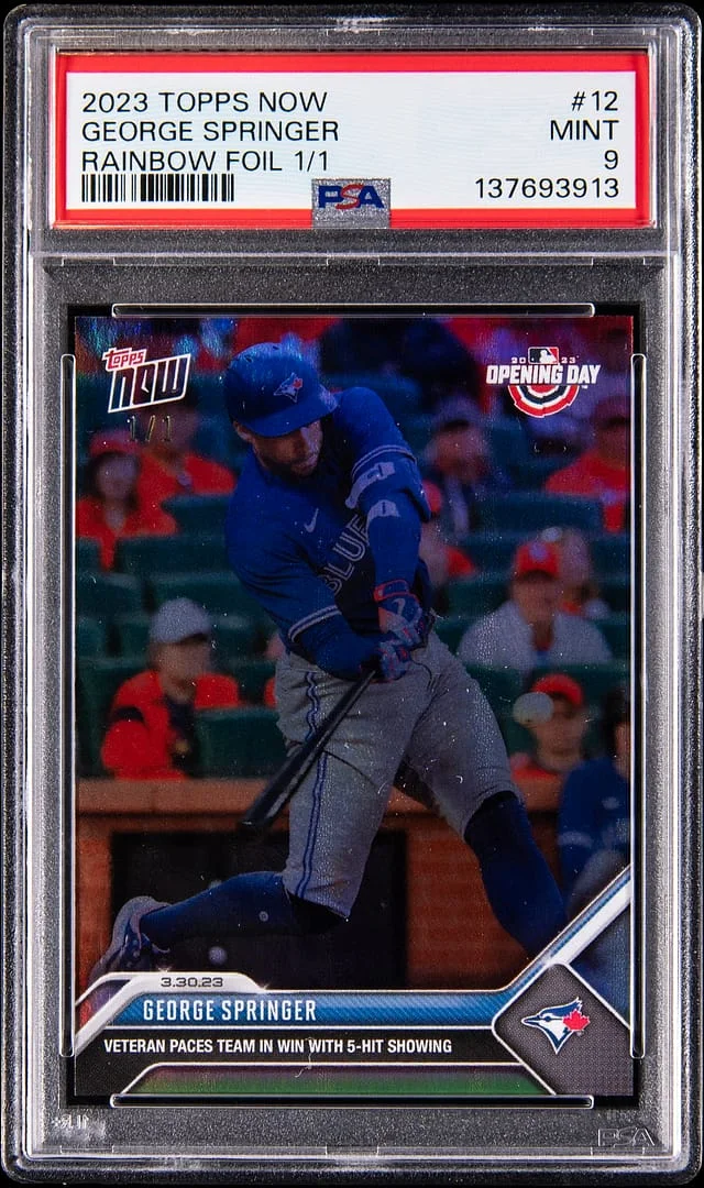 2023 Topps Now George Springer Rainbow Foil #12 card image