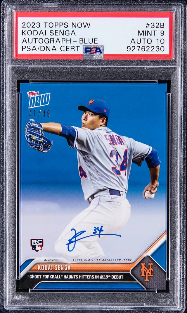 2023 Topps Now Kodai Senga Autograph Blue #32B card image