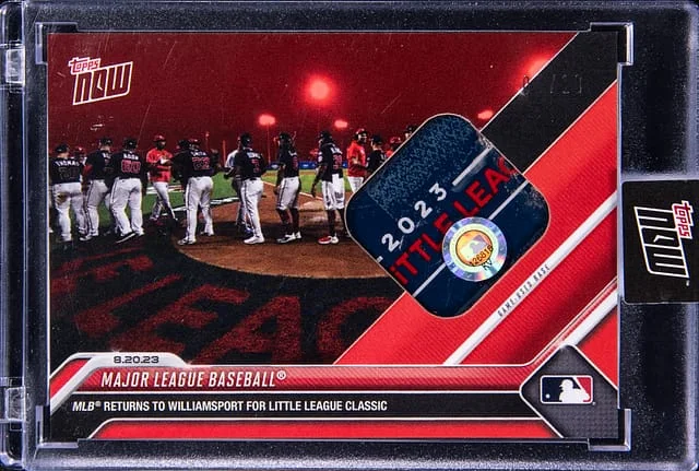 2023 Topps Now Major League Baseball Returns to Williamsport For Little League Classic Relic Card - Topps Encased Base Relic Red #741D card image