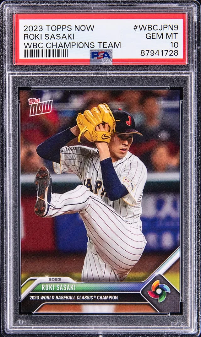 2023 Topps Now Roki Sasaki WBC Champions Team #WBCJPN-9 card image