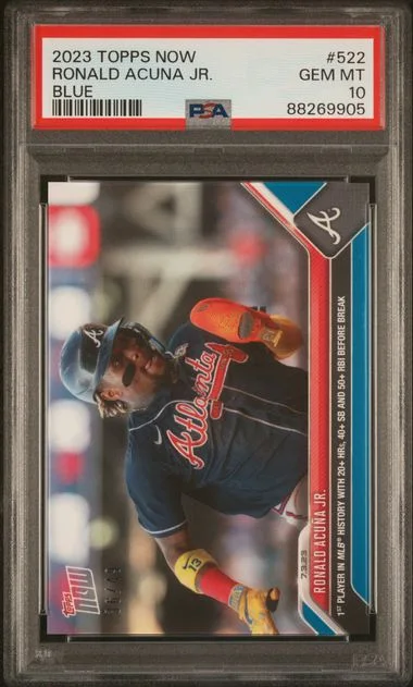 2023 Topps Now Ronald Acuna Jr. Blue #522 card image