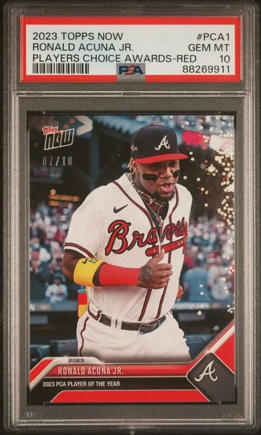 2023 Topps Now Ronald Acuna Jr. Players Choice Awards Blue #PCA1 card image