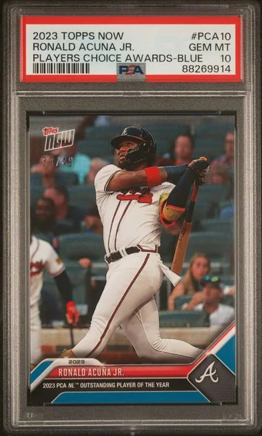 2023 Topps Now Ronald Acuna Jr. Players Choice Awards Blue #PCA10 card image