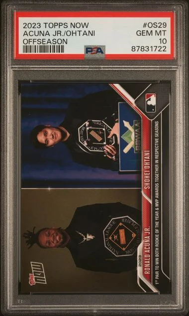 2023 Topps Now Ronald Acuna Jr./Shohei Ohtani Offseason #OS29 card image