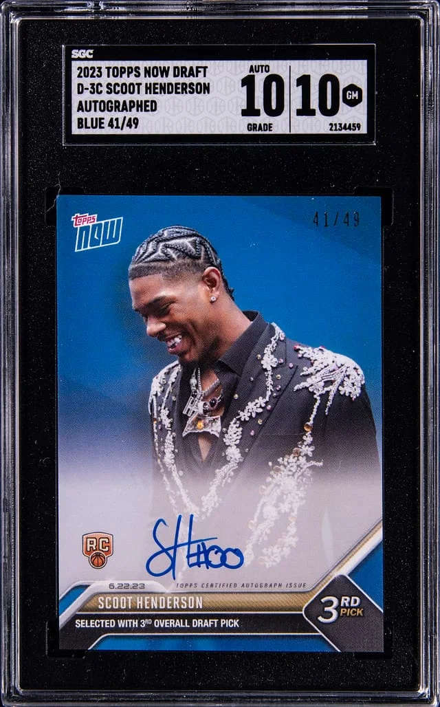 2023 Topps Now Scoot Henderson NBA Draft Autographs Blue #D-3C card image