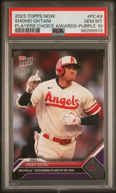 2023 Topps Now Shohei Ohtani Players Choice Awards Purple #PCA9 card image