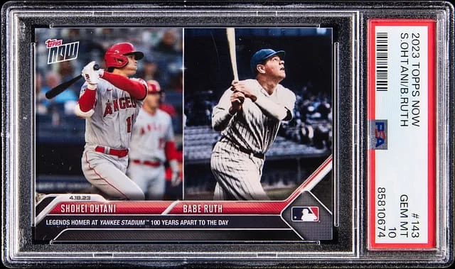 2023 Topps Now Shohei Ohtani/Babe Ruth #143 card image