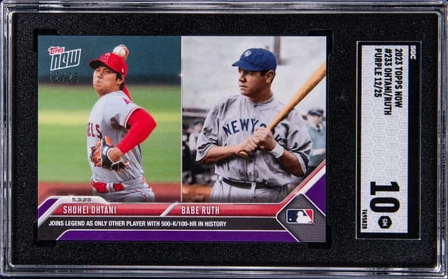 2023 Topps Now Shohei Ohtani/Babe Ruth #233 card image