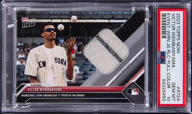 2023 Topps Now Victor Wembanyama Event Worn Jersey Relic Full Color #472A card image