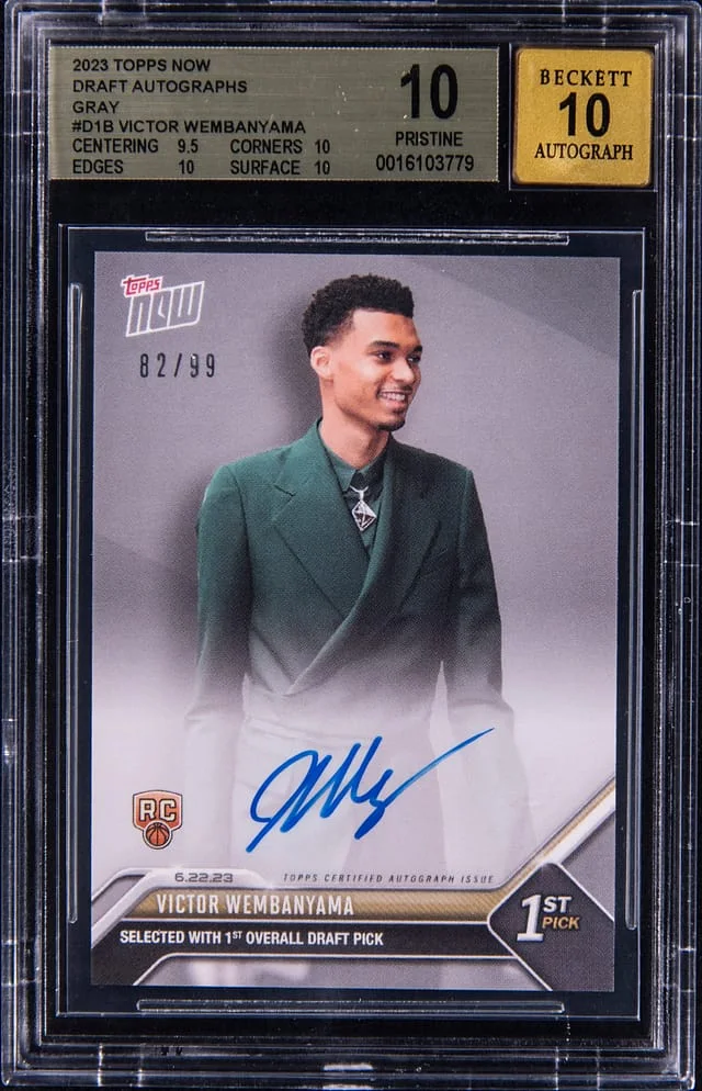2023 Topps Now Victor Wembanyama Draft Day Autographs Gray #D-1B card image
