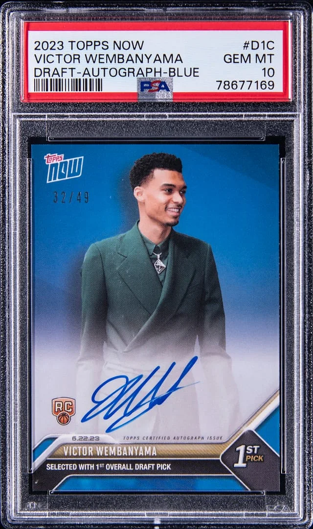 2023 Topps Now Victor Wembanyama Draft Autograph Blue #D-1C card image