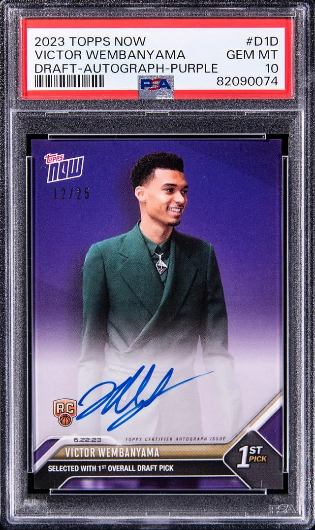 2023 Topps Now Victor Wembanyama Draft Autographs Purple #D-1D card image
