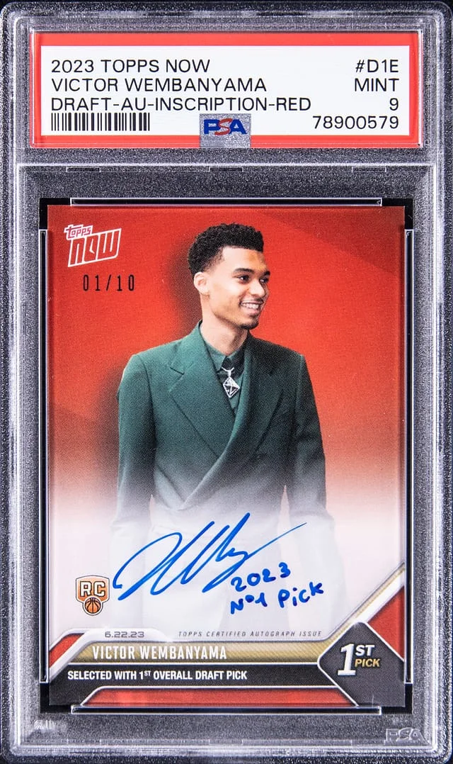 2023 Topps Now Victor Wembanyama Draft Autographs Inscription Red #D-1E card image