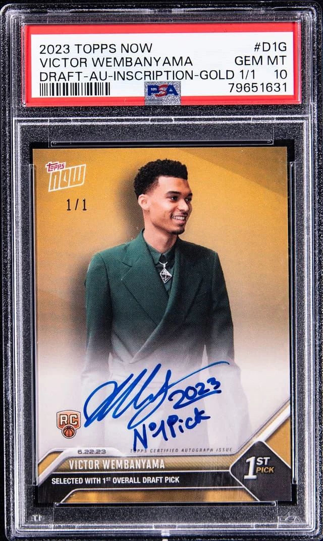 2023 Topps Now Victor Wembanyama Draft Autograph Inscription Gold #D-1G card image