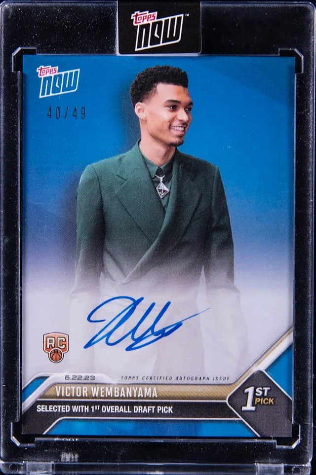 2023 Topps Now Victor Wembanyama Draft Autographs Blue #D1-C card image