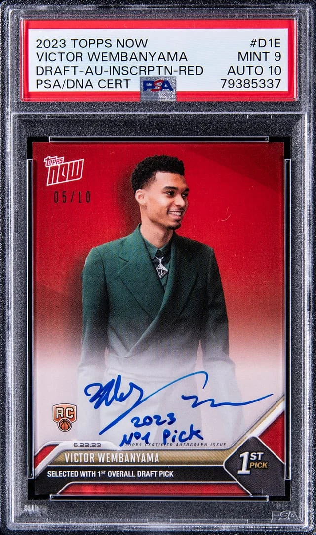 2023 Topps Now Victor Wembanyama Draft Autograph Inscription Red #D1E card image