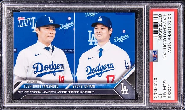 2023 Topps Now Yoshinobu Yamamoto /Shohei Ohtani Offseason #OS-26 card image