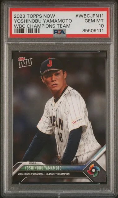2023 Topps Now Yoshinobu Yamamoto World Baseball Classic Champions Team #WBC-JPN11 card image