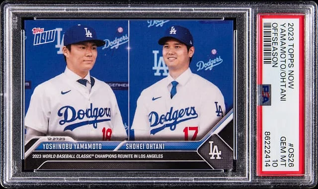 2023 Topps Now Yoshinobu Yamamoto/Shohei Ohtani Offseason #OS-26 card image